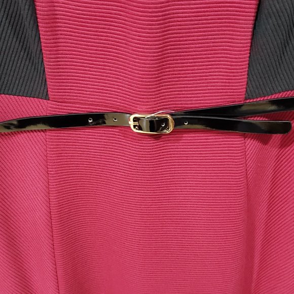 NWT AGB Belted Color Block Red - Black (12) - Picture 3 of 5